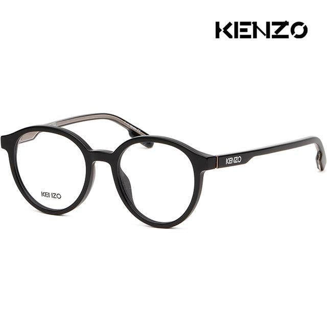 KENZO Round Black Acetate Eyeglass Frames Unisex KZ50103I 001