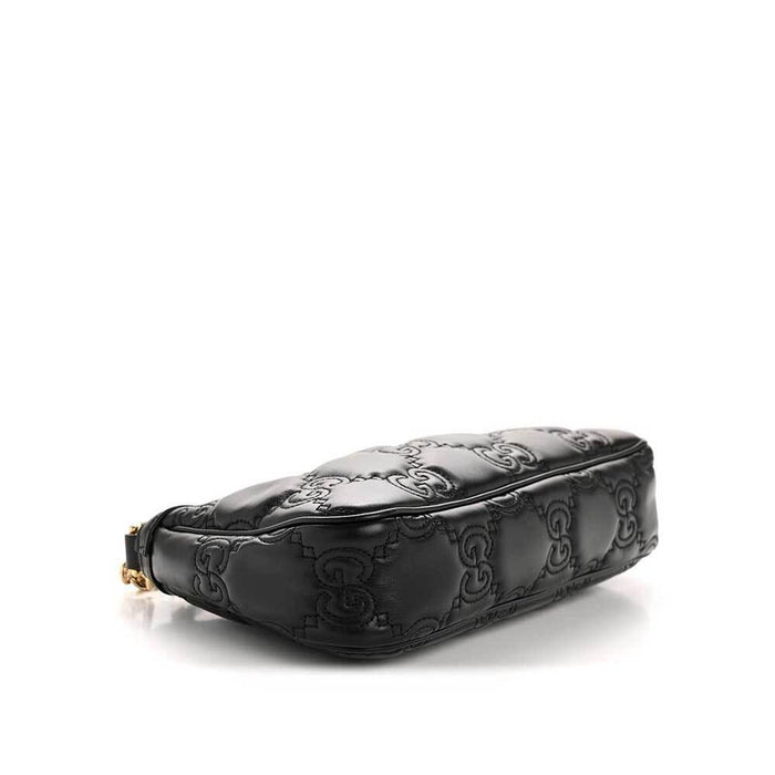 GUCCI GG Matelassé Leather Tote Bag Black Handbag