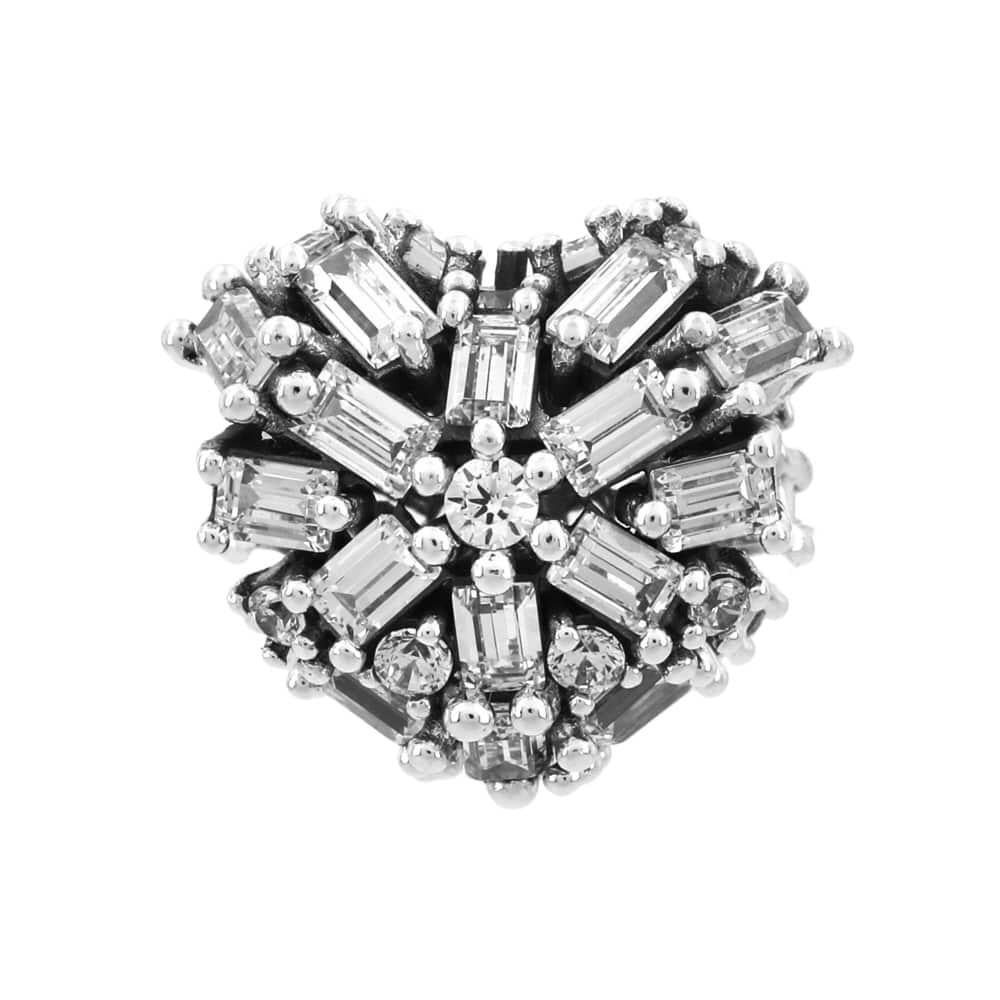 PANDORA Sparkling Heart Silver Charm Bracelet Accessory 794240 C01