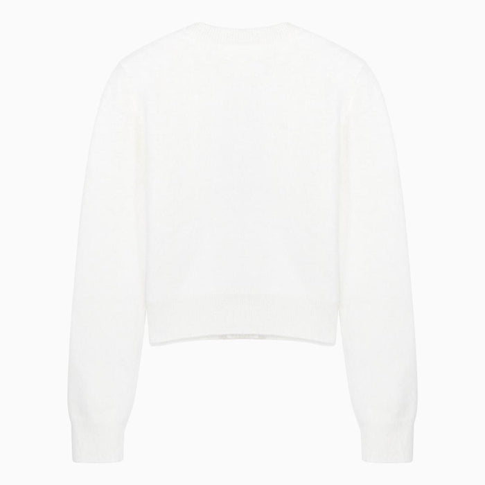Maison Margiela Pearl Button White Angora Cardigan Women