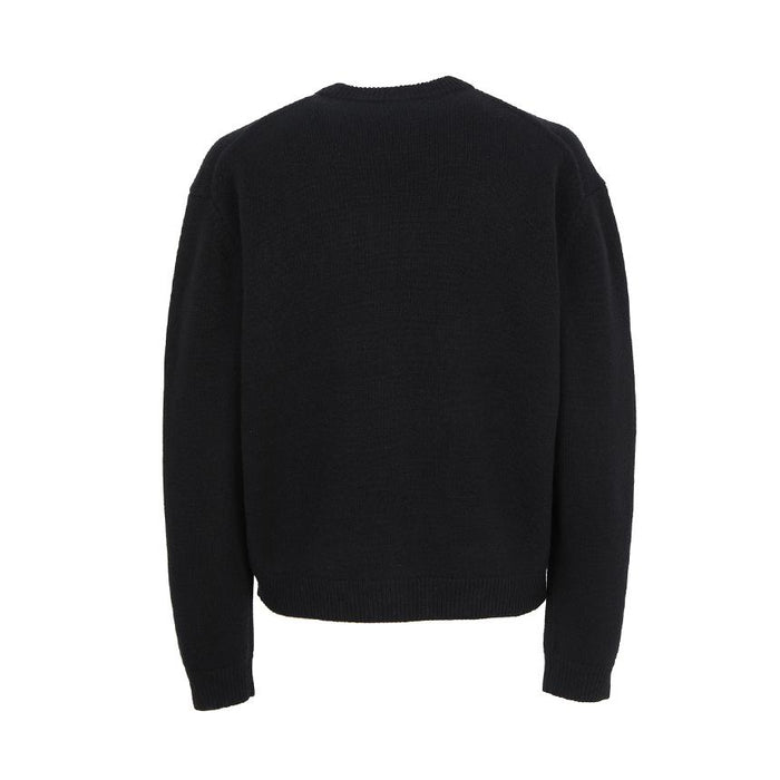 Maison Kitsune Fox Head Wool Crewneck Sweater Men Gray PM00816 KM0329 0391