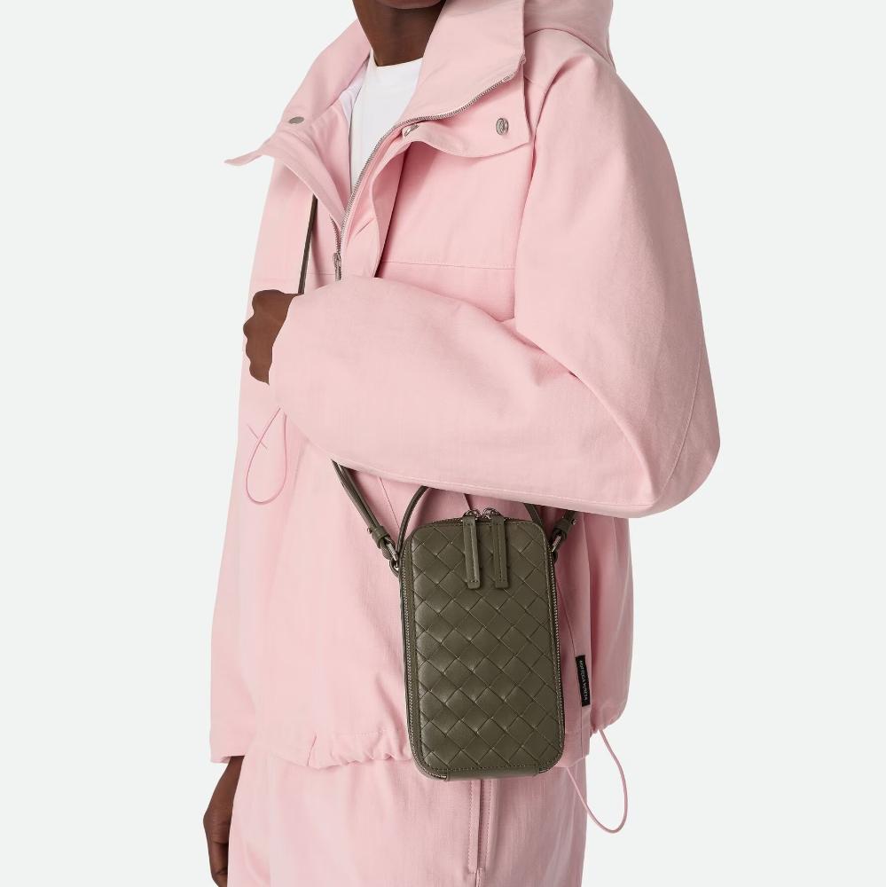 Bottega Veneta Getaway Phone Pouch Cypress Crossbody Bag