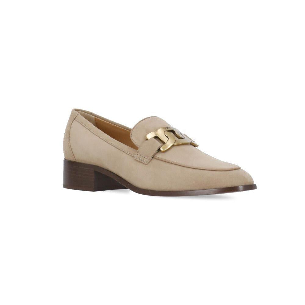 Tods Suede Catena Loafers Beige Women’s Shoes