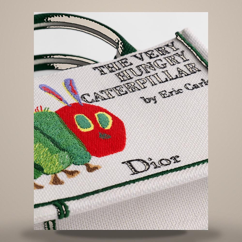 DIOR Multi-Color Embroidered Book Tote Mini Strap Bag Crossbody S5584PEUG M50E