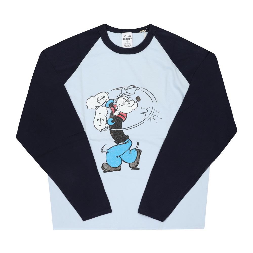 Wild Donkey Light Blue Navy Unisex Long Sleeve T-Shirt