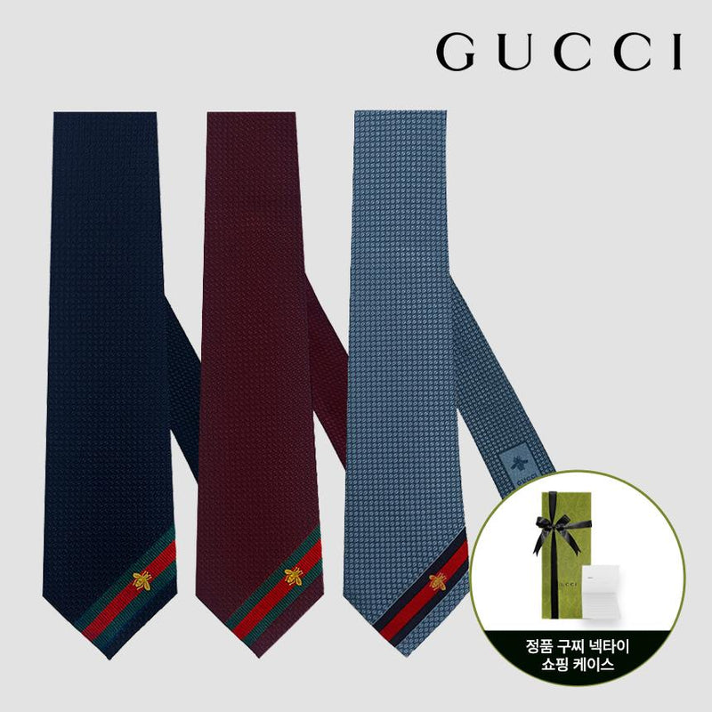 GUCCI Web Bee Silk Tie 456510 3