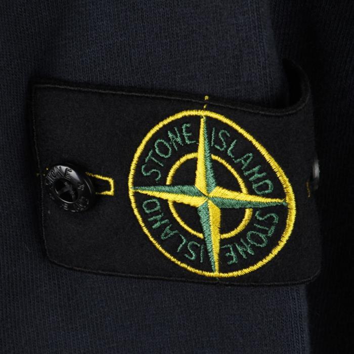 STONE ISLAND Slub Effect Crewneck Sweatshirt Black Men