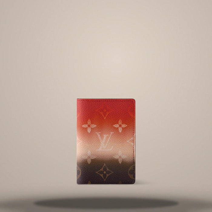Louis Vuitton Orange Pocket Organizer Card Holder Wallet