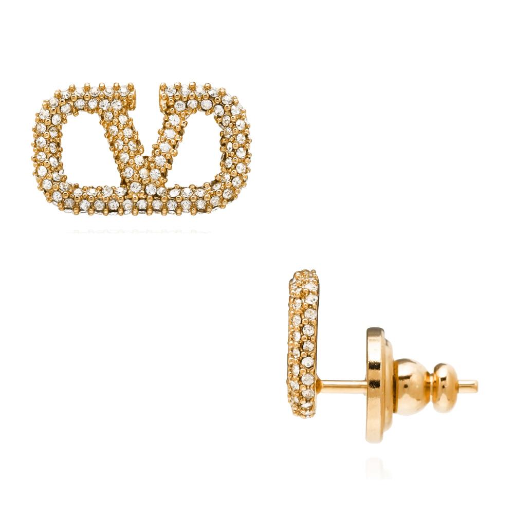 VALENTINO Garavani V Logo Crystal Earrings for Women