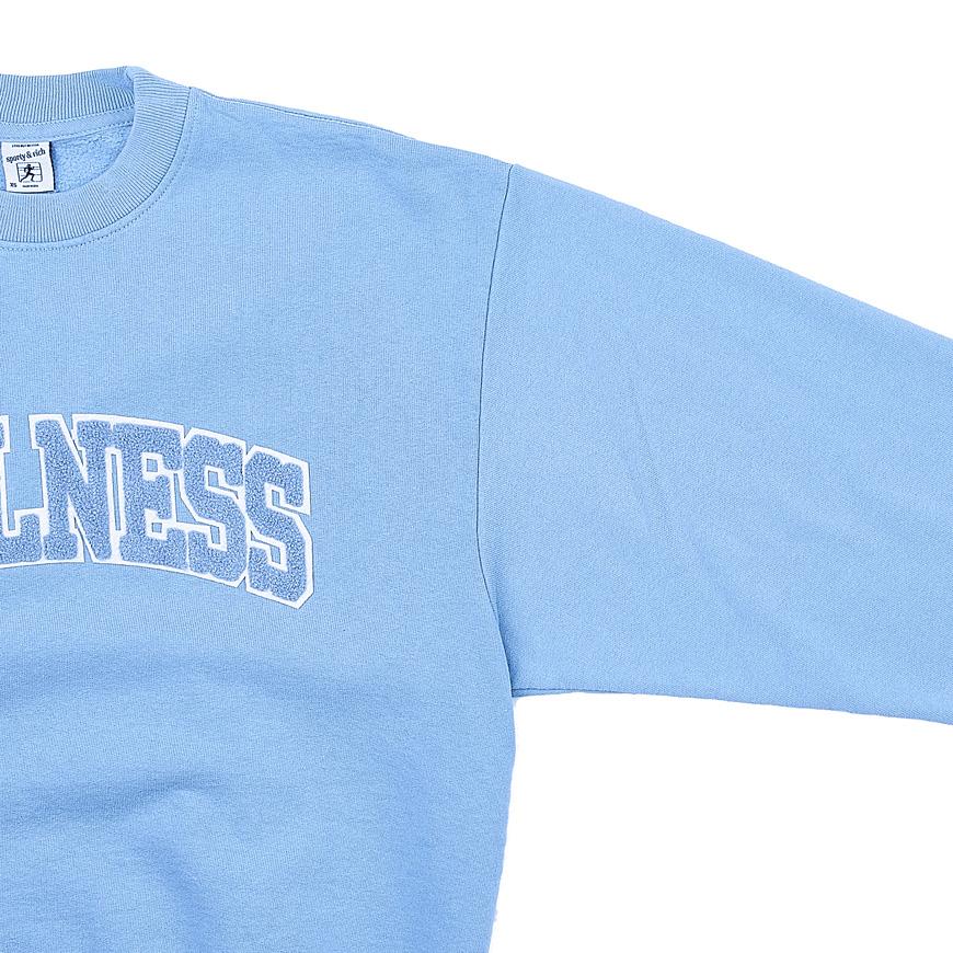 SPORTY&RICH Wellness Boucle Crewneck Sweatshirt Hydrangea White