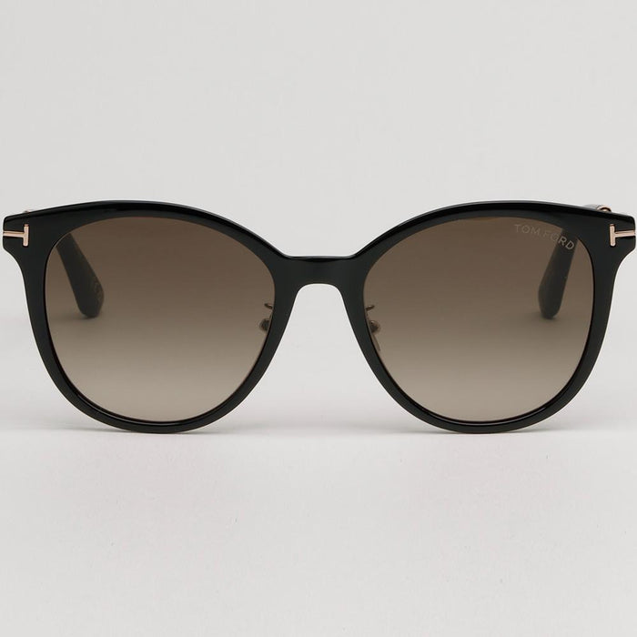 TOM FORD Black Acetate Oversized Sunglasses Brown Gradient Asian Fit TF1140K 01F