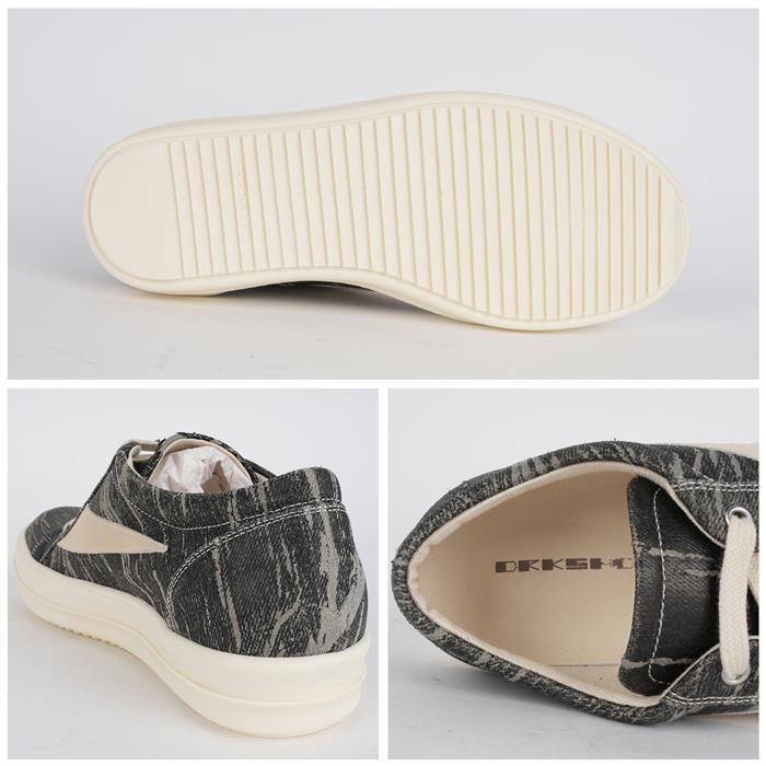 Rick Owens Darkshadow Vintage Denim Low-Top Sneakers