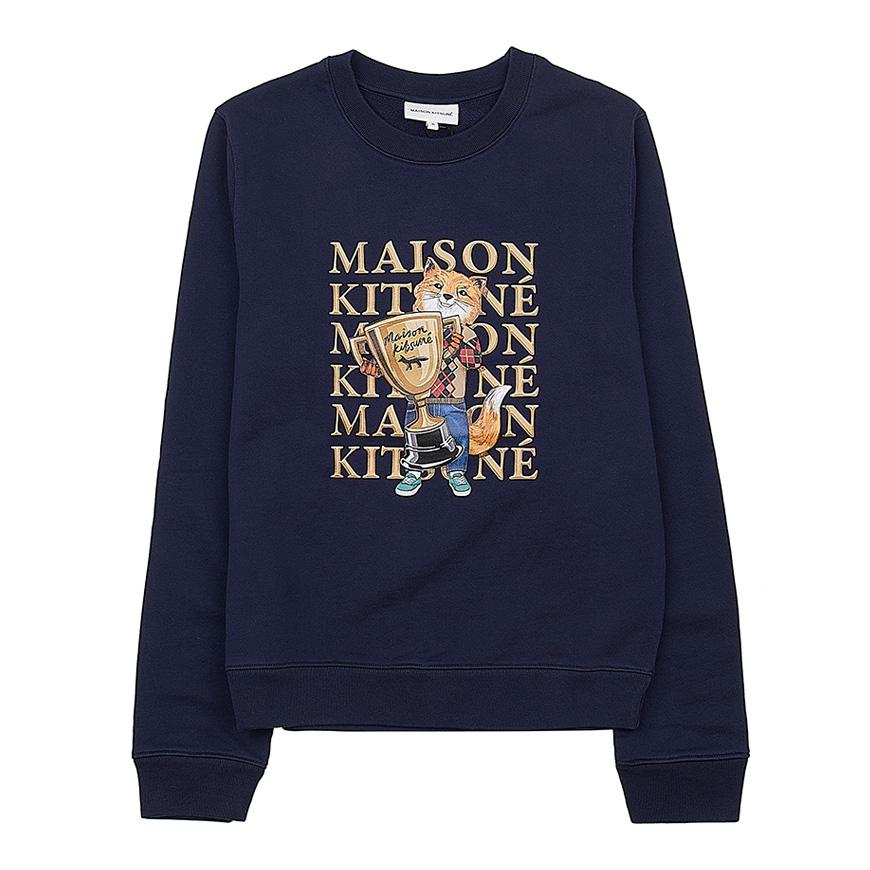 Maison Kitsune Women Fox Champion Regular Sweatshirt Navy