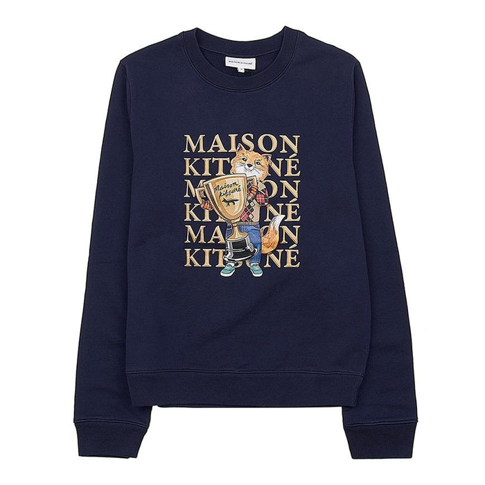 Maison Kitsune Women Fox Champion Regular Sweatshirt Navy