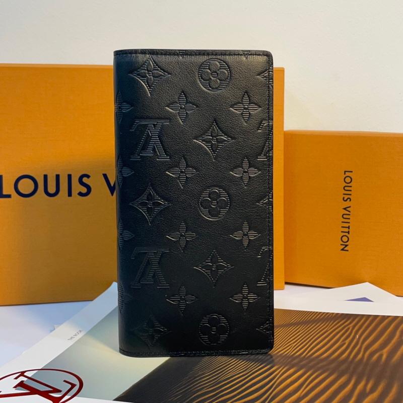 Louis Vuitton Monogram Shadow Black Brazza Wallet Long Unisex