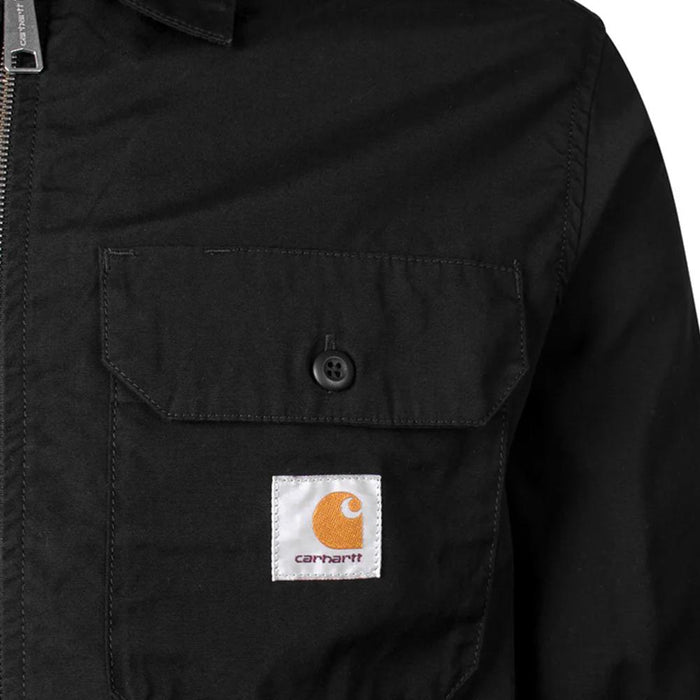 Carhartt Logo Patch Craft Zip-Up Shirt Jacket Navy Cotton