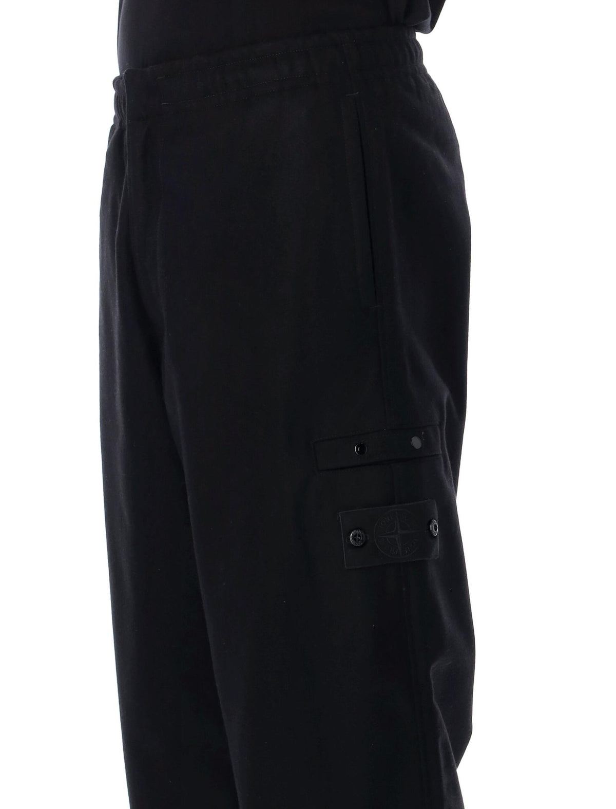 STONE ISLAND Black Wool Blend Suit Trousers for Men