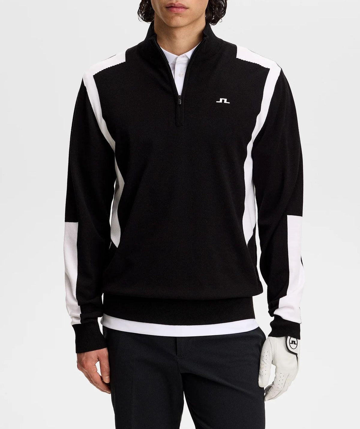 J LINDEBERG Men’s Golf Knit Half-Zip Sweater Black