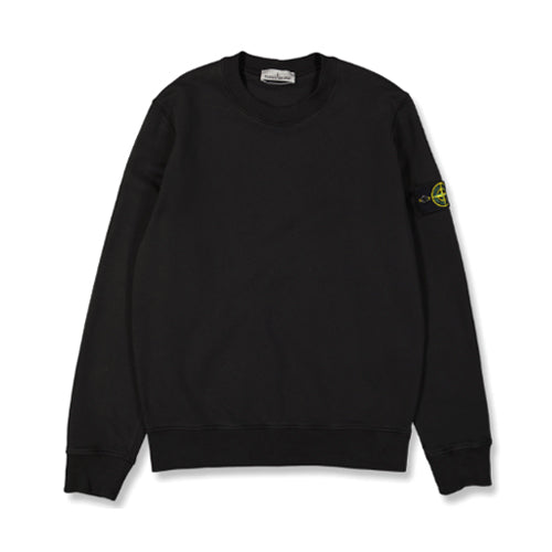 STONE ISLAND Organic Cotton Black Crewneck Sweatshirt Unisex 801563051