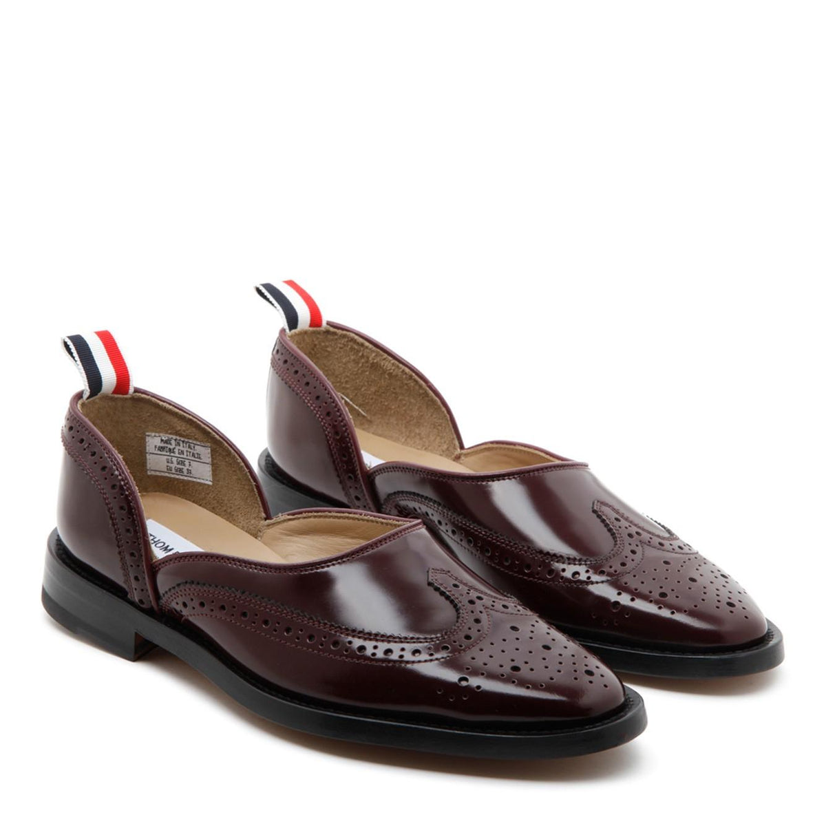 THOM BROWNE Black Leather Penny Loafers Women’s Shoes
