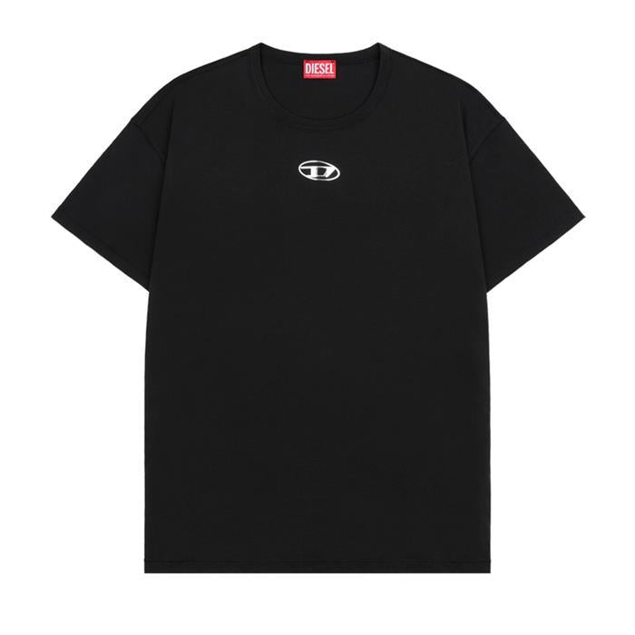 DIESEL Metallic D Logo Cotton T-Shirt