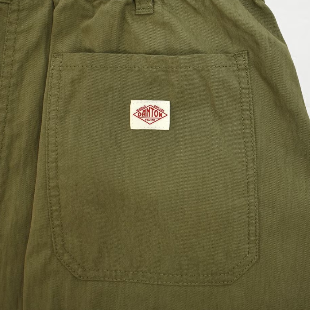 DANTON Two-Tuck Easy Nylon Long Skirt Women Khaki DT F0049
