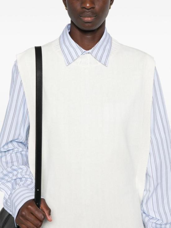 A.P.C. Ecru Sleeveless Cotton T-Shirt