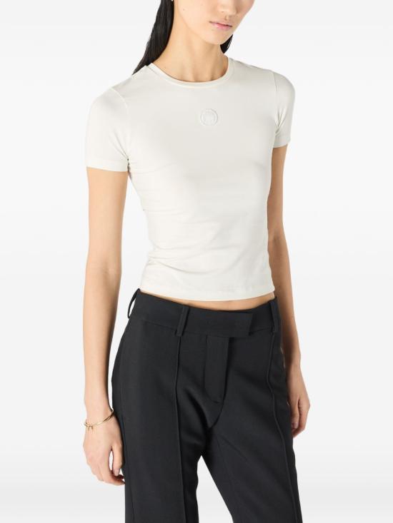 Marine Serre White Short Sleeve T-Shirt WTT012 ACJER 0115