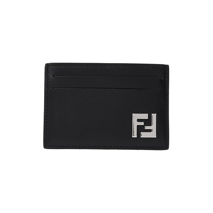 FENDI Men’s FF Squared Leather Card Holder Wallet 7M0371 AAIW FOGXN