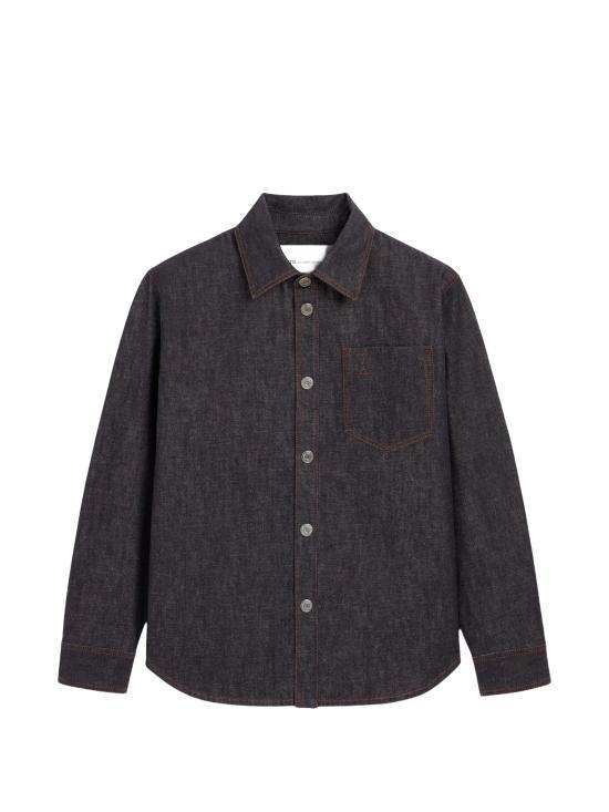 AMI Women’s Cotton Button-Down Shirt UJK918 DE0129 402 INDIGO DOM
