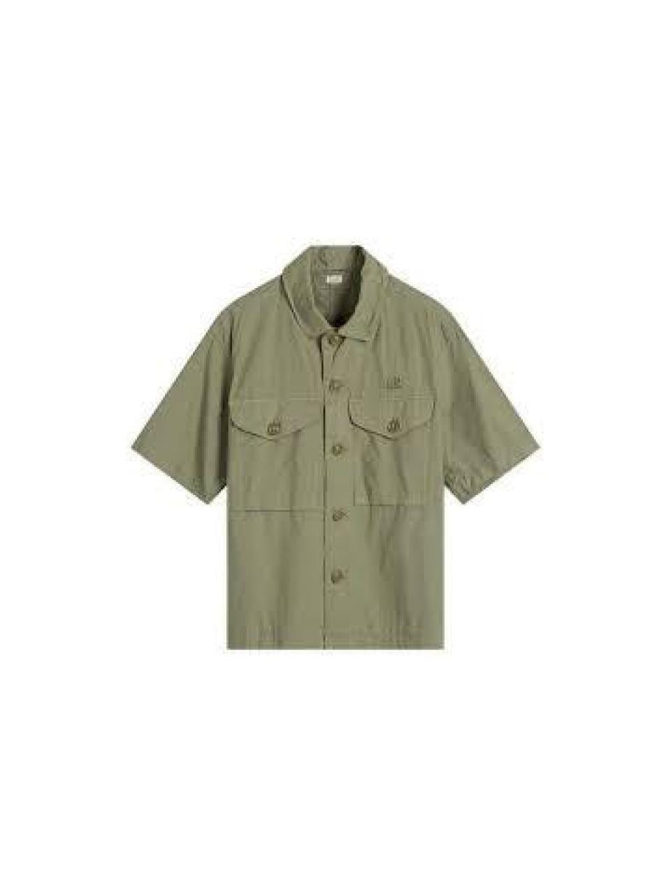 CP Company Poplin Short Sleeve Overshirt Green Men’s Shirt
