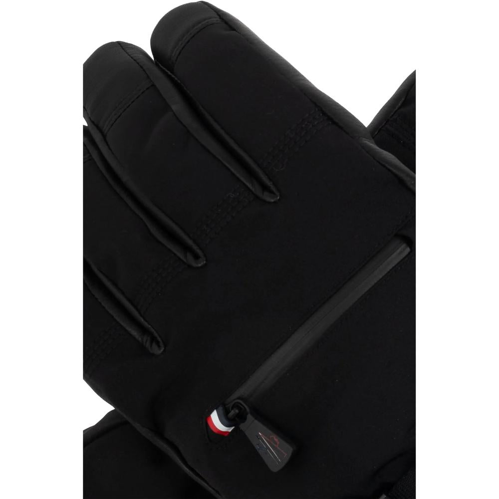 Moncler Black Knit Wool Gloves