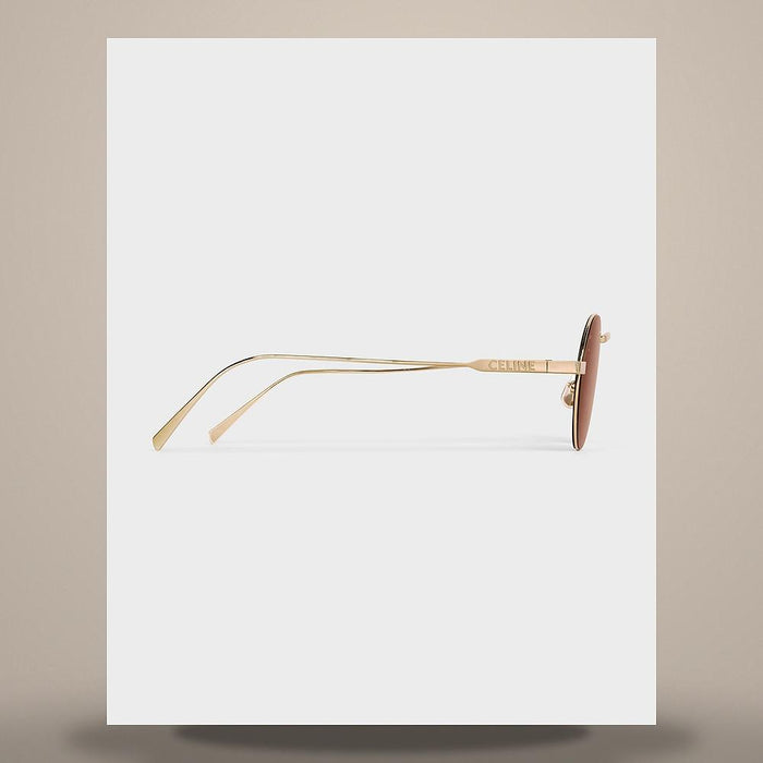 CELINE Metal Frame 28 Sunglasses Light Gold Brown 4S348CMLB 35LR