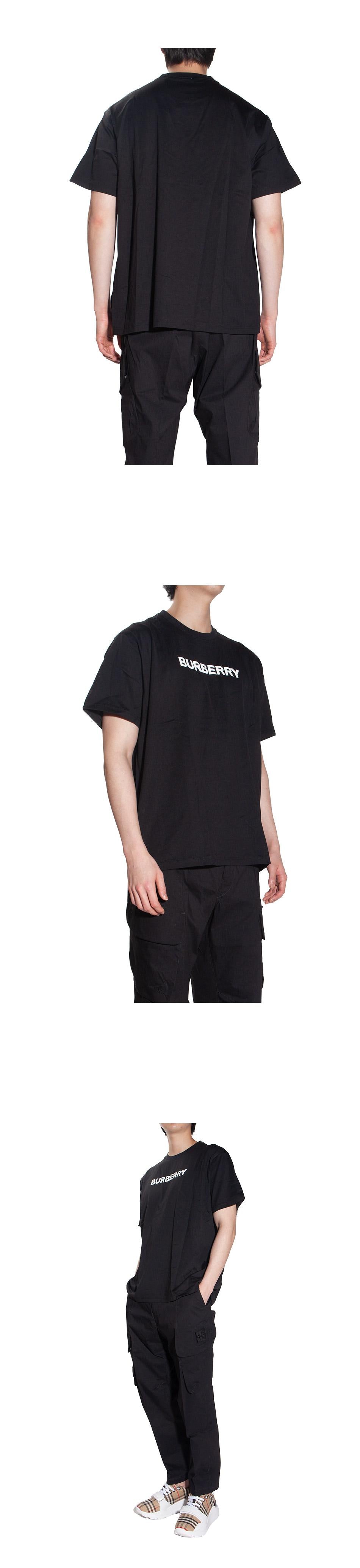 BURBERRY Logo Print Cotton Oversize Short Sleeve T-Shirt