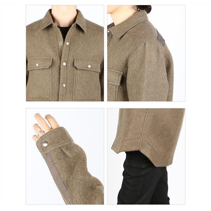 Rick Owens Long Sleeve Felt Overshirt Jacket