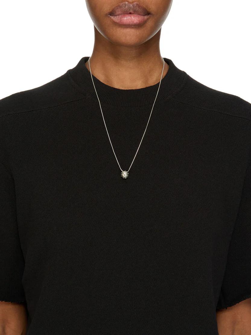 Rick Owens Mini Orb Pendant Necklace Silver Unisex Jewelry