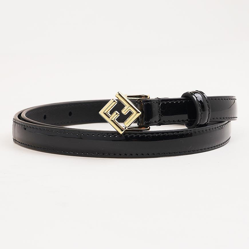FENDI Women’s FF Diamond Belt Black Leather