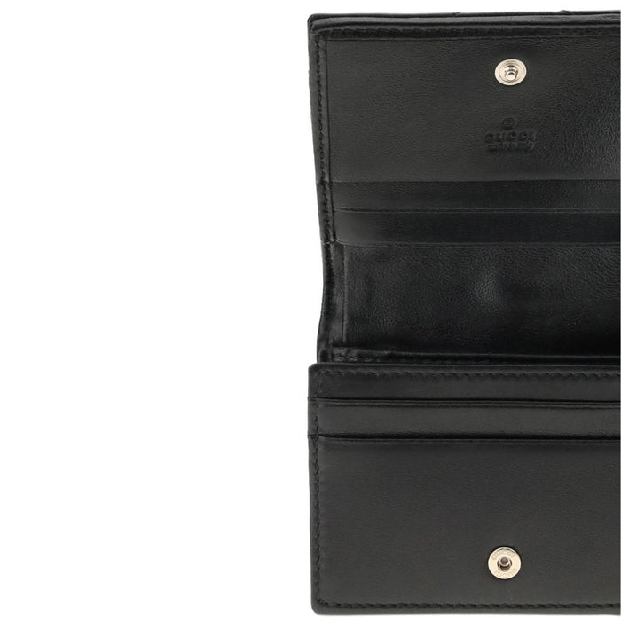 GUCCI Black GG Marmont Matelassé Coin Wallet