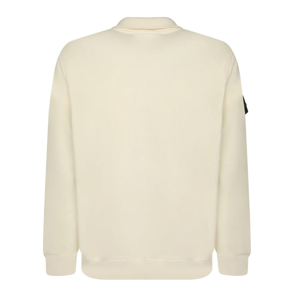 STONE ISLAND Brushed Organic Cotton Half Zip Sweatshirt Men Black