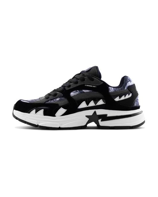BAPE Leather Low-Top Sneakers for Men 001FWL801314MBLK BLACK DOM