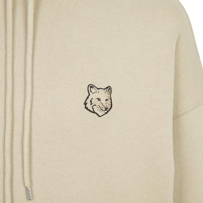 Maison Kitsune Fox Head Logo Men’s Hoodie Gray Cotton Pullov PM00706 KM0340 0302