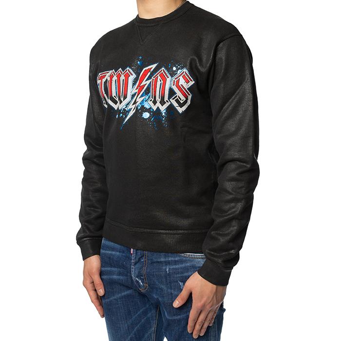 Dsquared2 Twins Print Vintage Wash Coated Sweatshirt