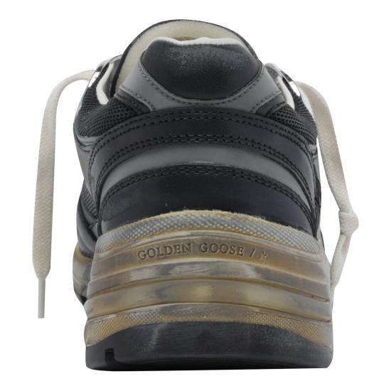 GOLDEN GOOSE Black Silver Leather Sneakers for Men