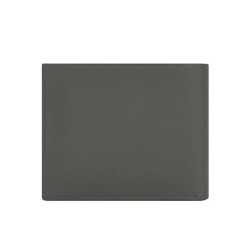 HERMES Grey Calfskin Citizen Twill Bifold Wallet Unisex