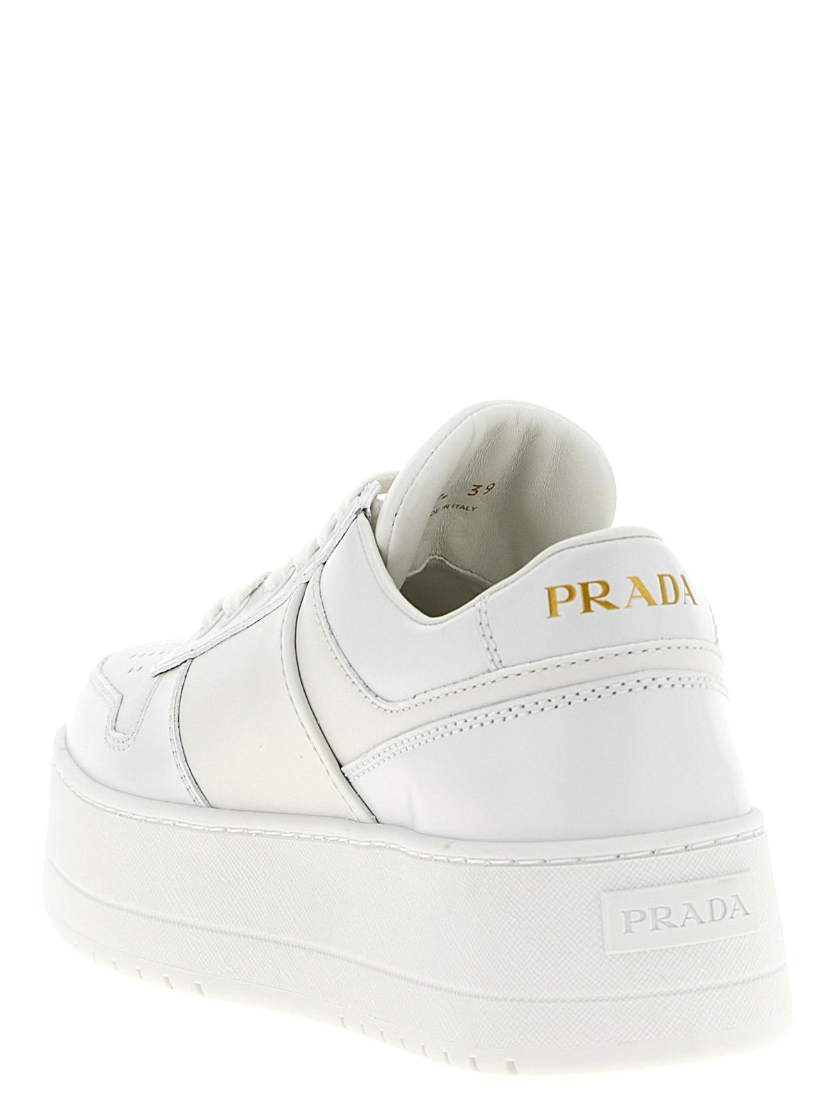 PRADA Black Leather Low Top Sneakers