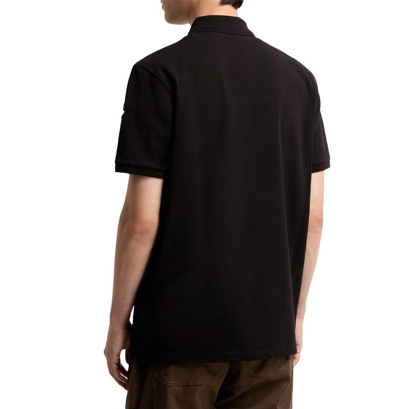 Moncler Men’s Logo Patch Pique Polo Shirt Black