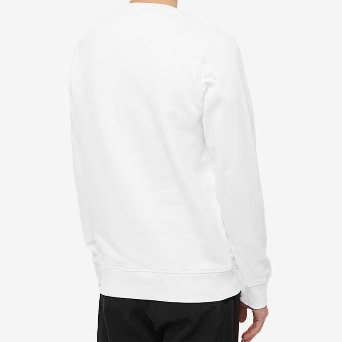 STONE ISLAND Wappen Logo Brushed Cotton Sweatshirt White Men