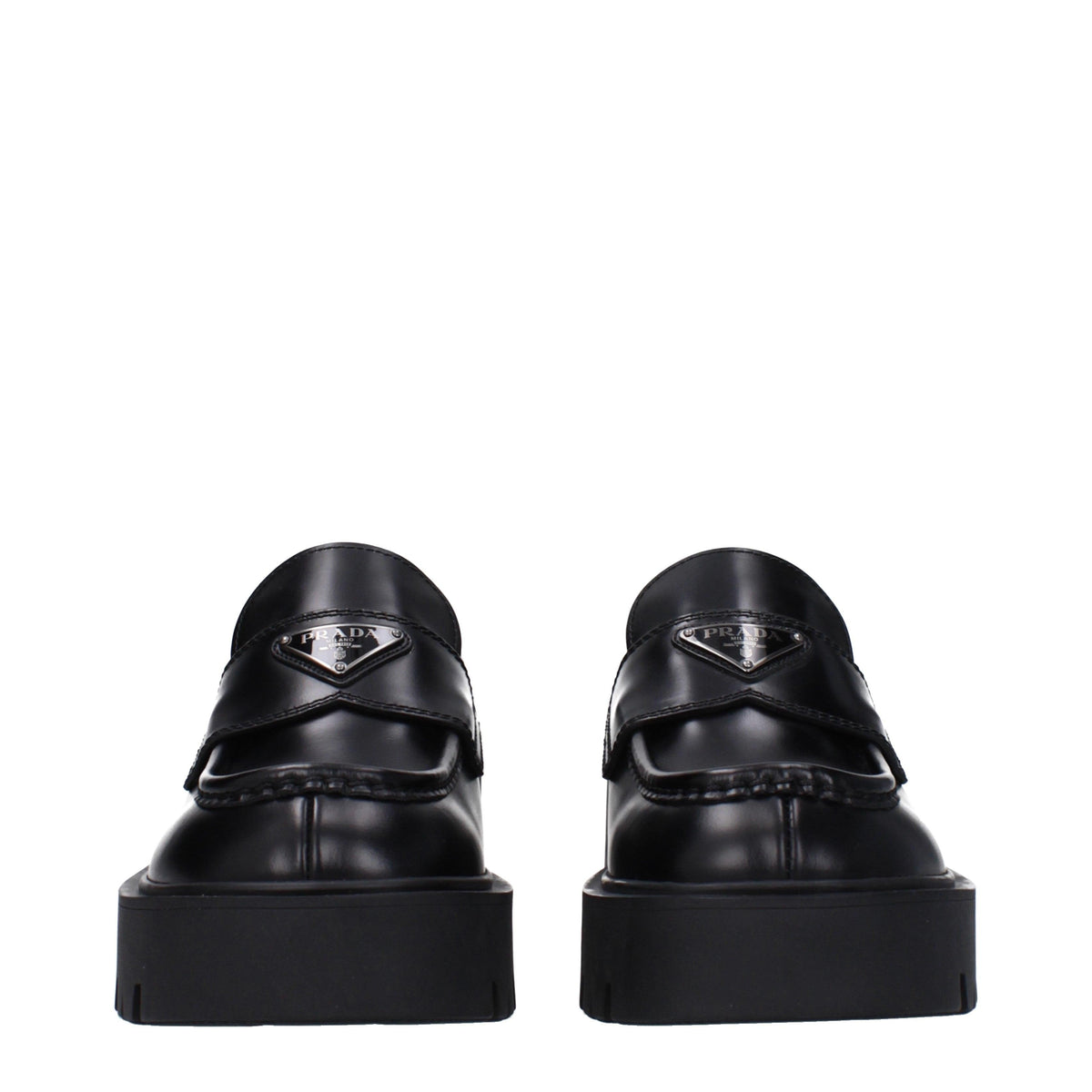 PRADA Black Leather Loafers