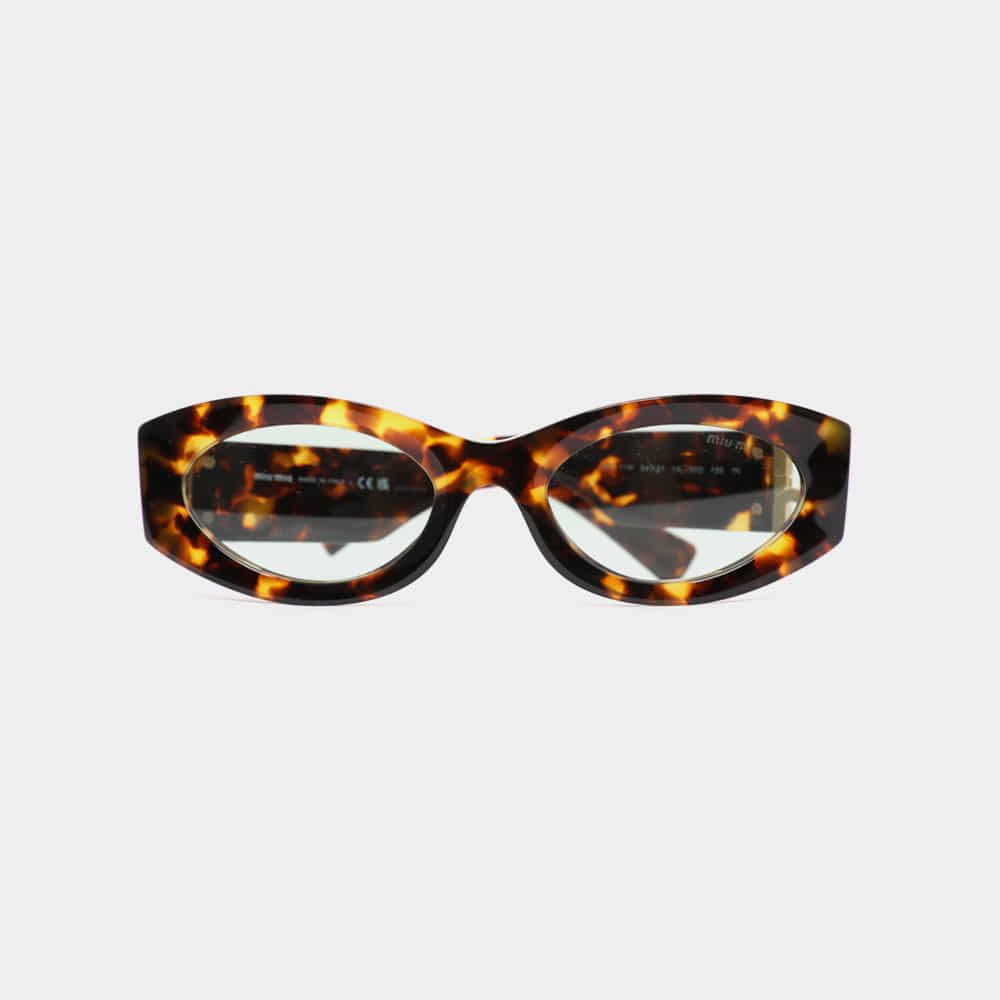 Miu Miu Honey Havana Frame Green Lens Women’s Sunglasses 0MU11WS 14L50O