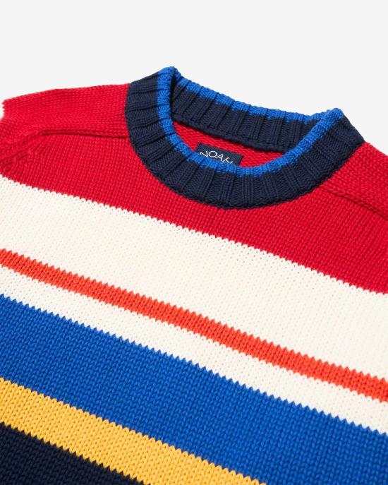 Noah Multi-Color Striped Crewneck Sweater for Men NOAU261MRST 028MT